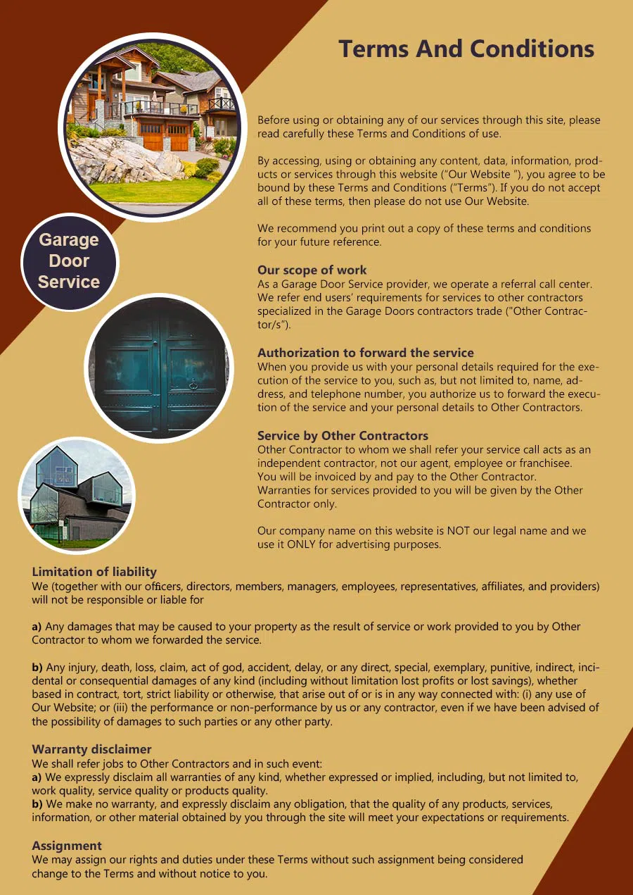 5 Star Garage Doors Los Angeles, CA 323-844-0162 - terms6